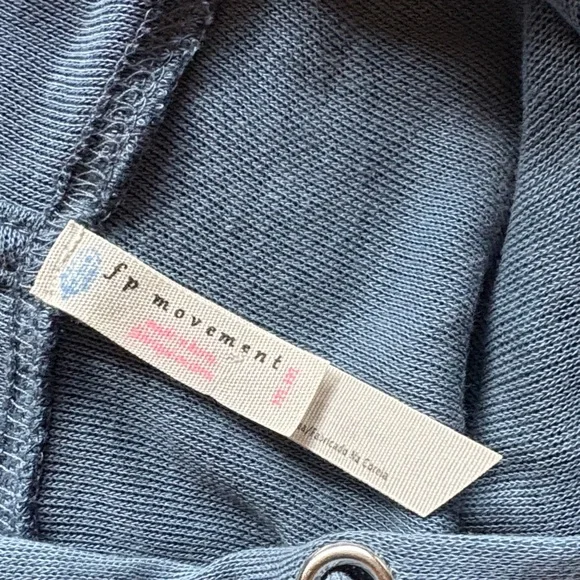 Free People insanely soft Blue Hooded Open-Back Top - Picture 2 of 7